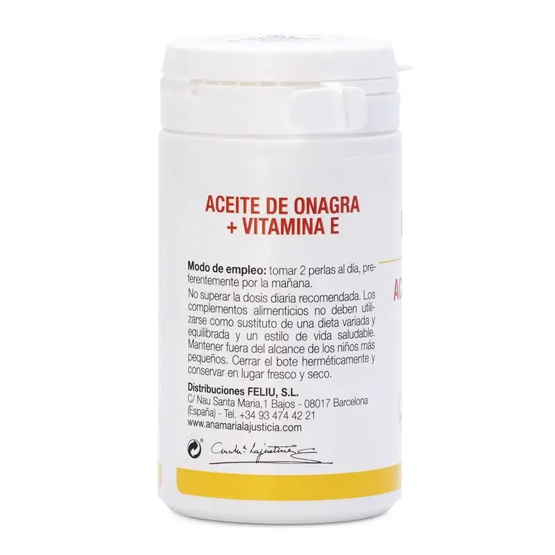 Ana Maria Lajusticia Óleo de Onagra + Vitamina E, 80 pérolas