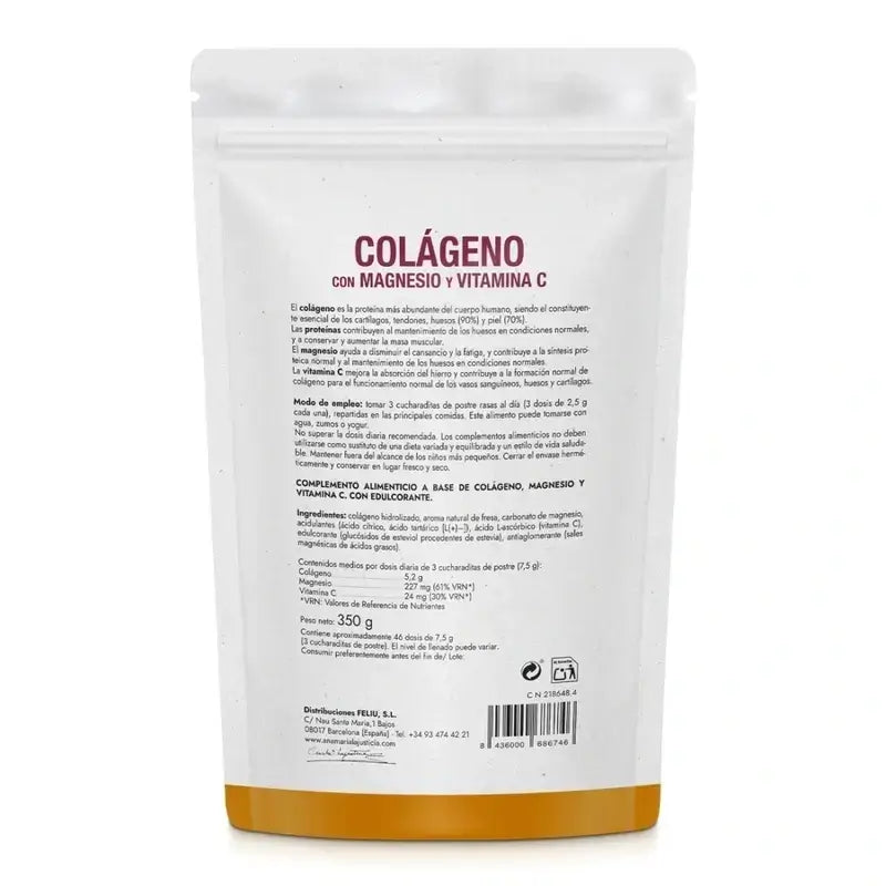 Ana Maria Lajusticia Colagénio com Magnésio + Vit.C Sabor a Morango em Pó Doypack, 2x350 gramas