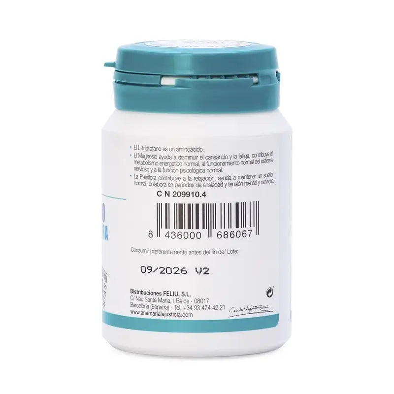 Ana Maria Lajusticia Triptofano com GABA + Plasifora e Magnésio, 60 comprimidos