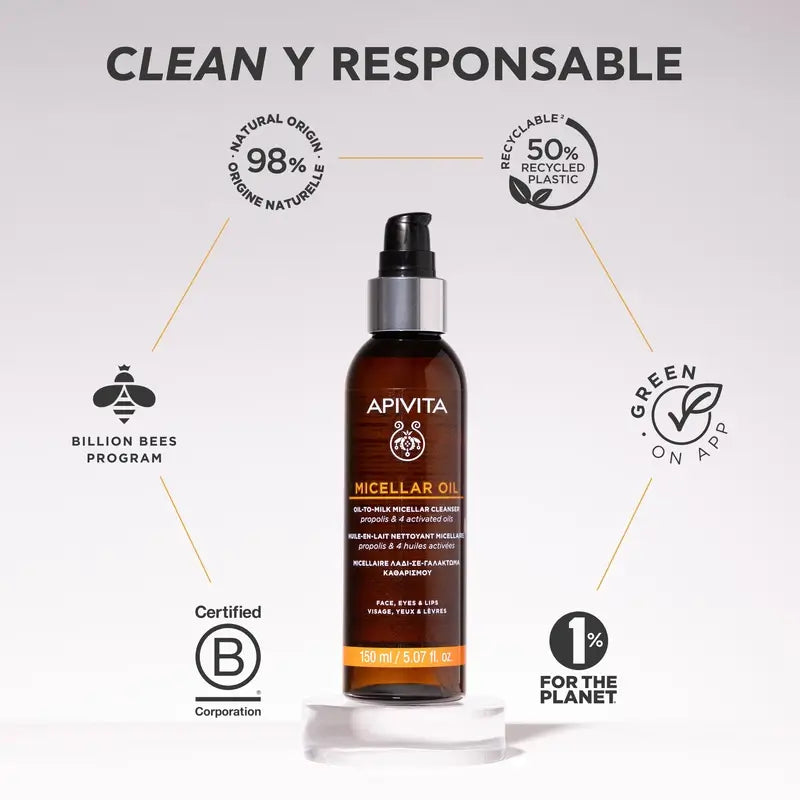 Óleo de Limpeza Micelar Apivita, 150 ml