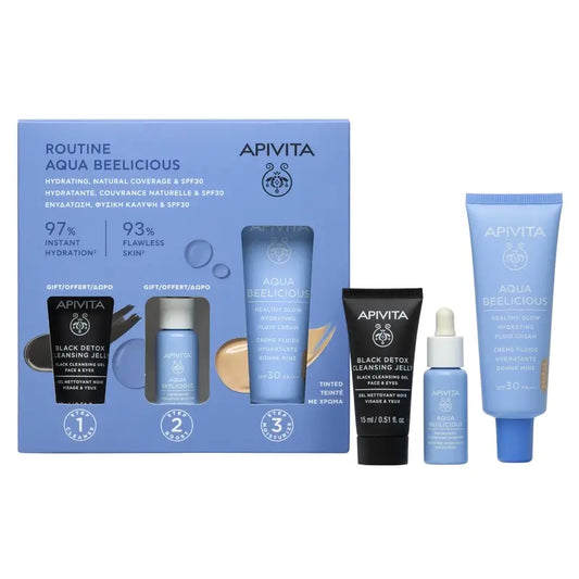 Apivita Aqua Beelicious Colour Cream Spf30, 1 conjunto