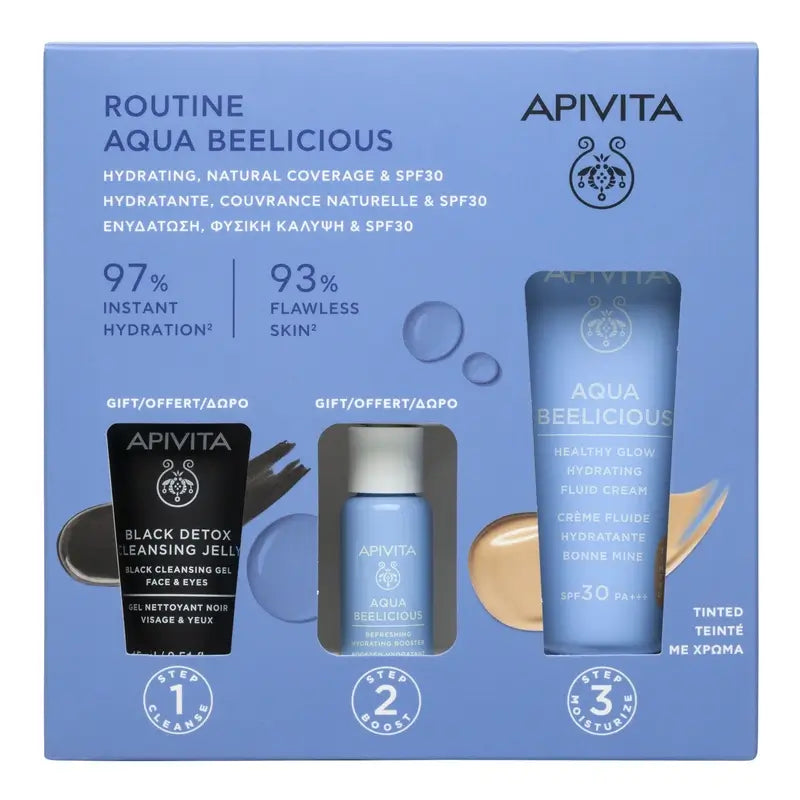 Apivita Aqua Beelicious Colour Cream Spf30, 1 conjunto