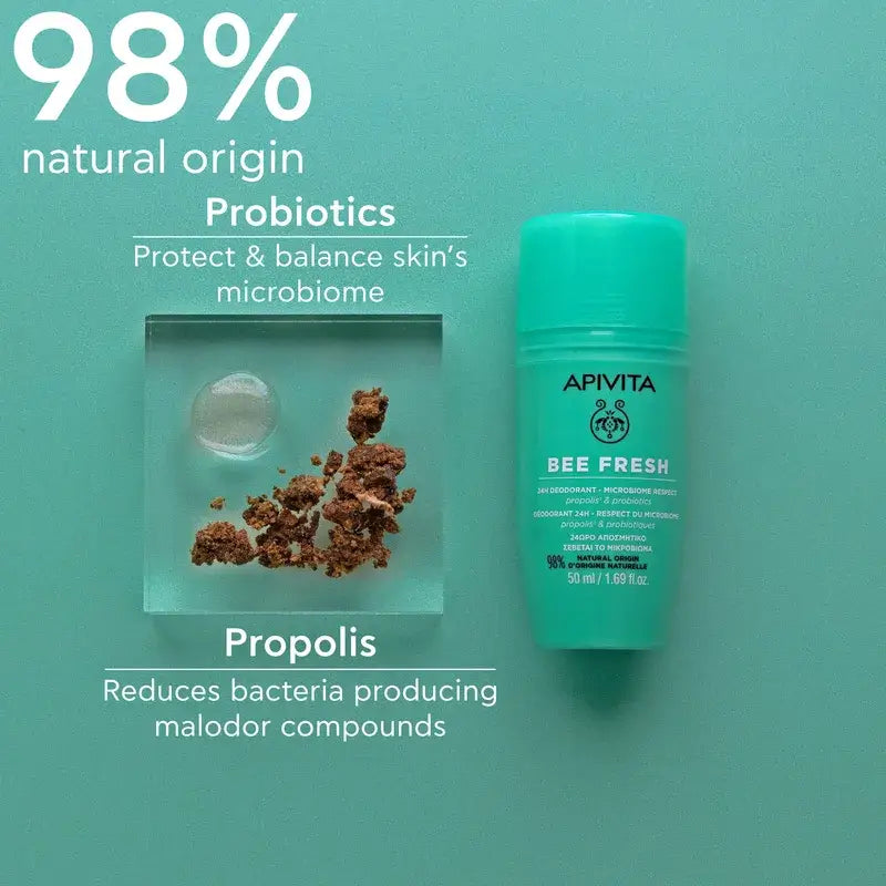 Apivita Bee Fresh Desodorizante 24H, 2X50Ml