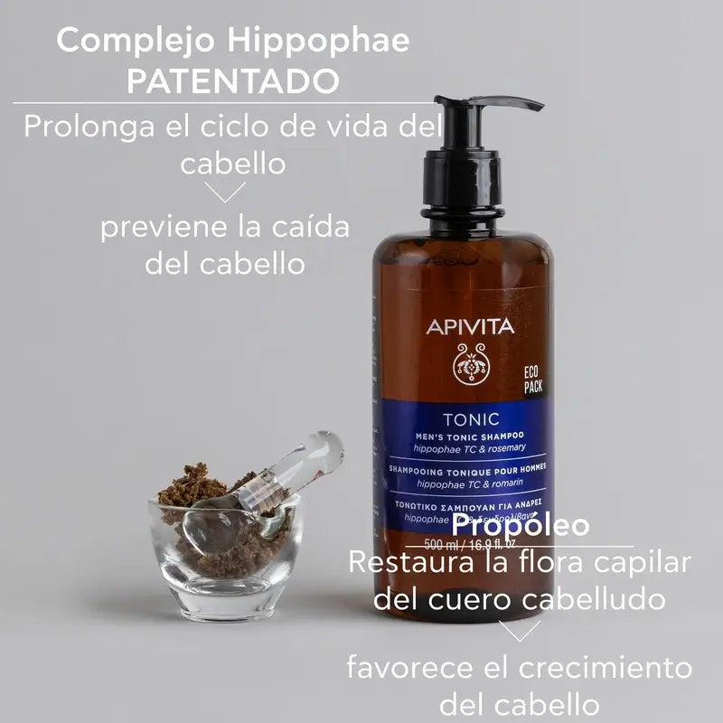 Champô tonificante para queda de cabelo Apivita Men 500 ml