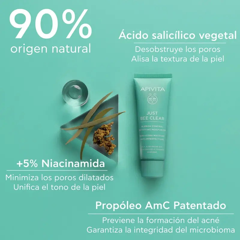 Apivita Just Bee Clear Creme Anti-Perfeições Matificante, 40 ml