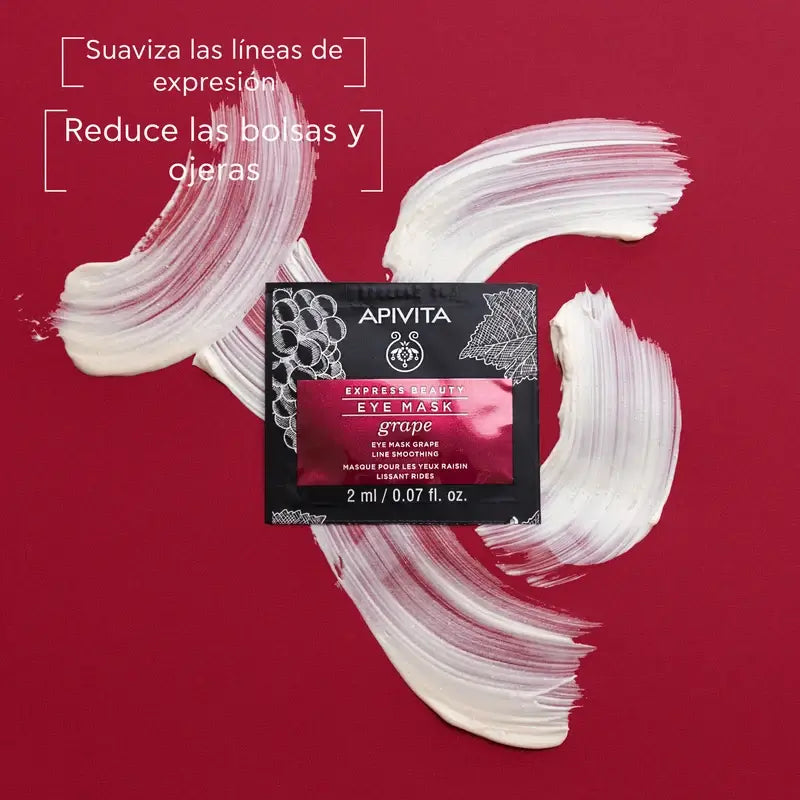 Apivita Express Beauty Máscara de Contorno de Olhos com Uva , 2x8 ml