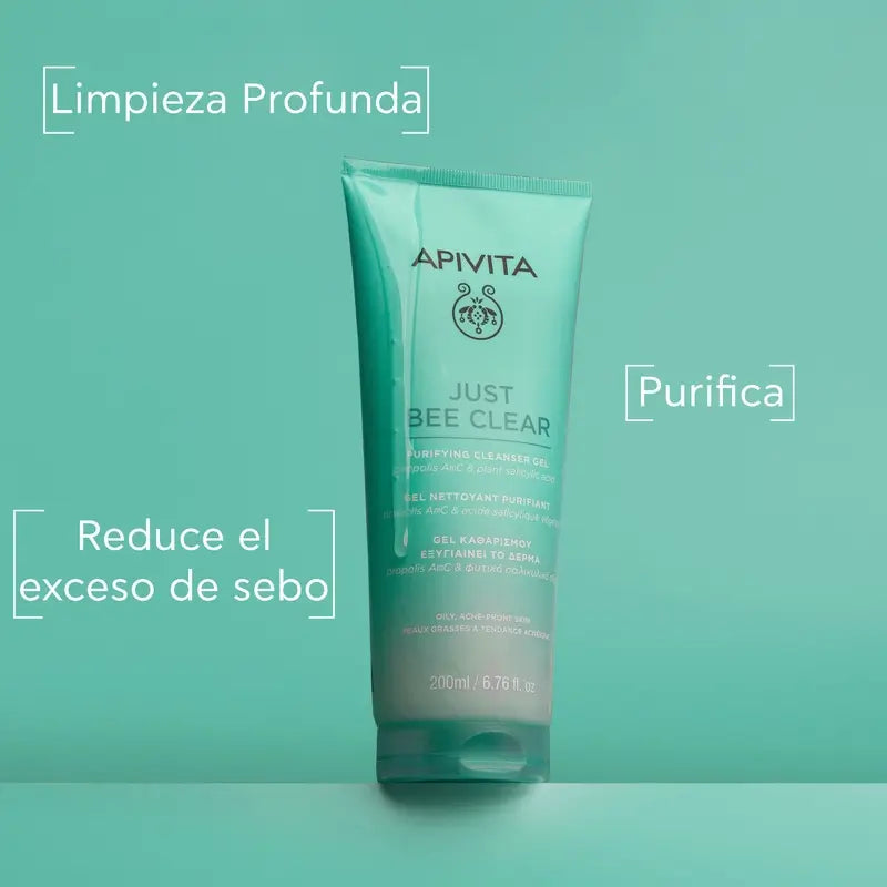 Gel de Limpeza Purificante Apivita Just Bee Clear, 200 ml
