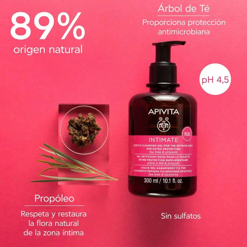 Apivita Intimate Lady Gel de Limpeza Suave com Aloé e Própolis , 300 ml