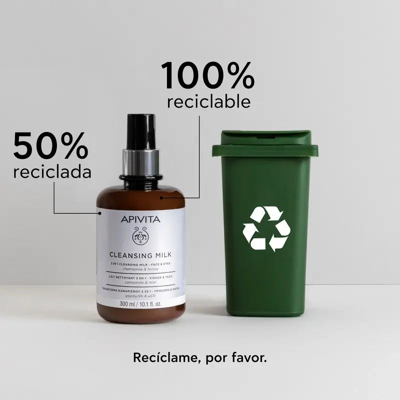 APIVITA Leite de limpeza para peles normais/secas com camomila e mel 300 ml