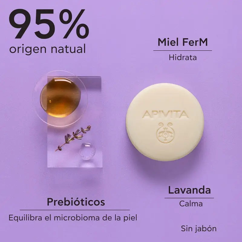 Apivita Limpador e desmaquilhante sólido para rosto e olhos, 80 G