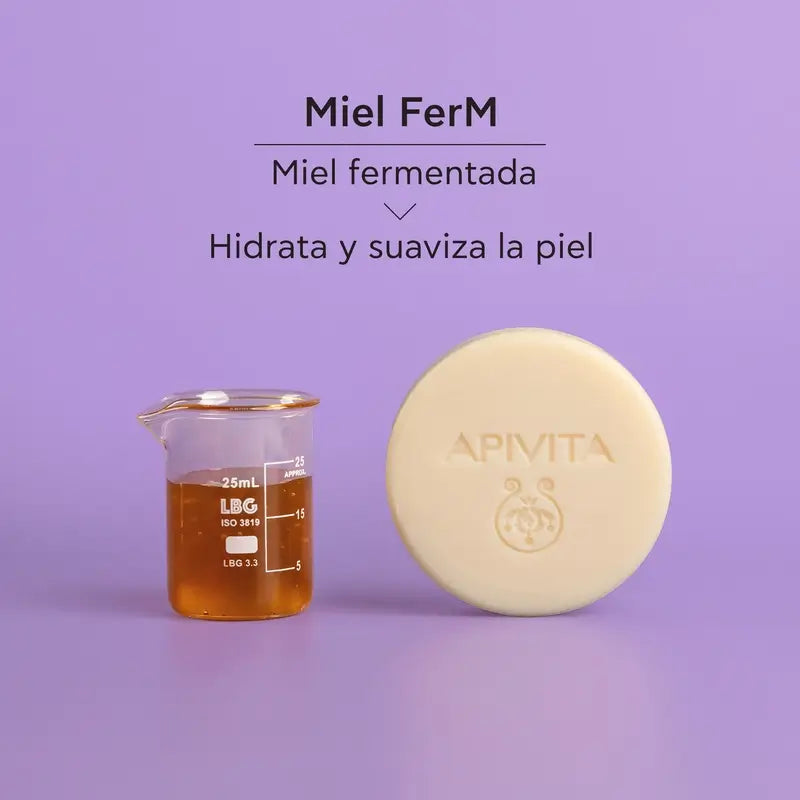 Apivita Limpador e desmaquilhante sólido para rosto e olhos, 80 G