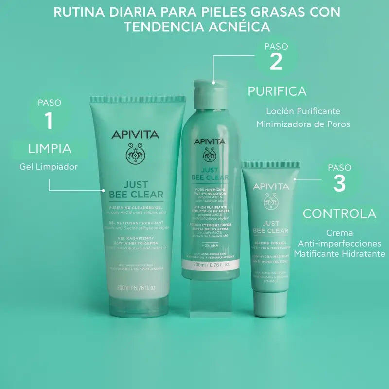 Apivita Just Bee Clear Loção Purificante Minimizadora de Poros, 200 ml