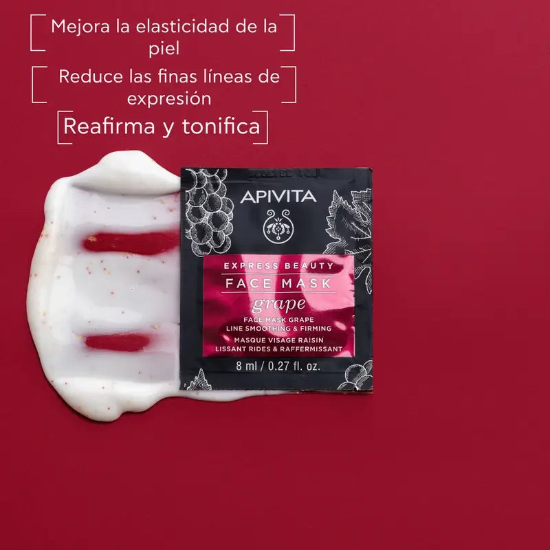 APIVITA Express Beauty Máscara Facial Anti-Rugas com Uvas