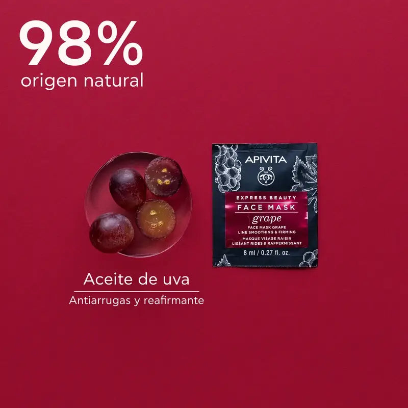 APIVITA Express Beauty Máscara Facial Anti-Rugas com Uvas