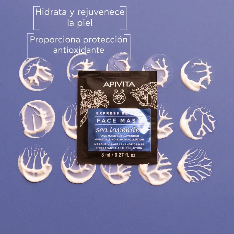 APIVITA Express Beauty Máscara Hidratante e Antioxidante com Lavanda do Mar