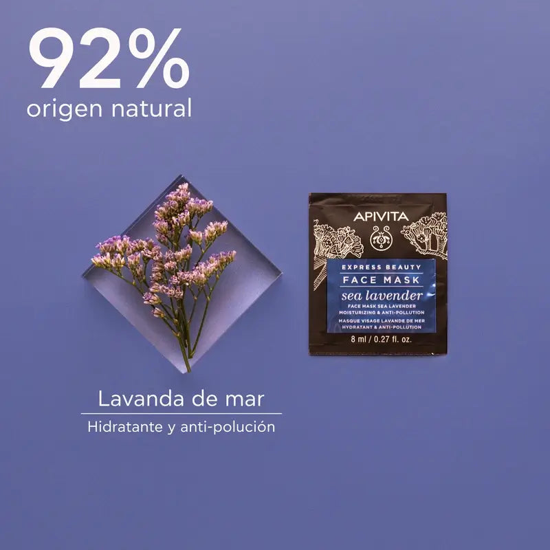 APIVITA Express Beauty Máscara Hidratante e Antioxidante com Lavanda do Mar
