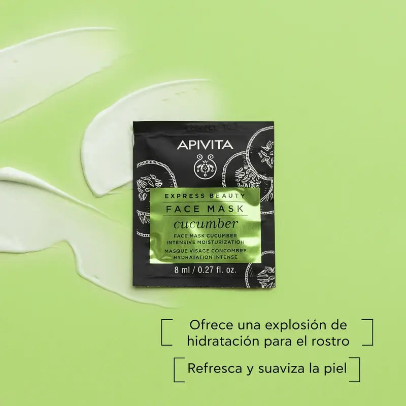 APIVITA Express Beauty Máscara Hidratante Intensiva com Pepino
