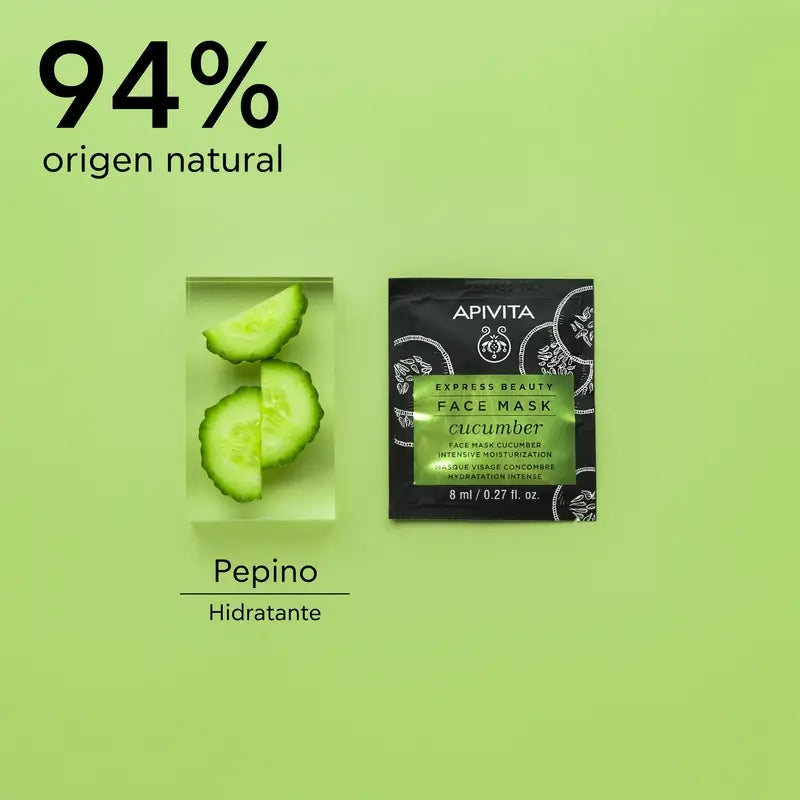 APIVITA Express Beauty Máscara Hidratante Intensiva com Pepino