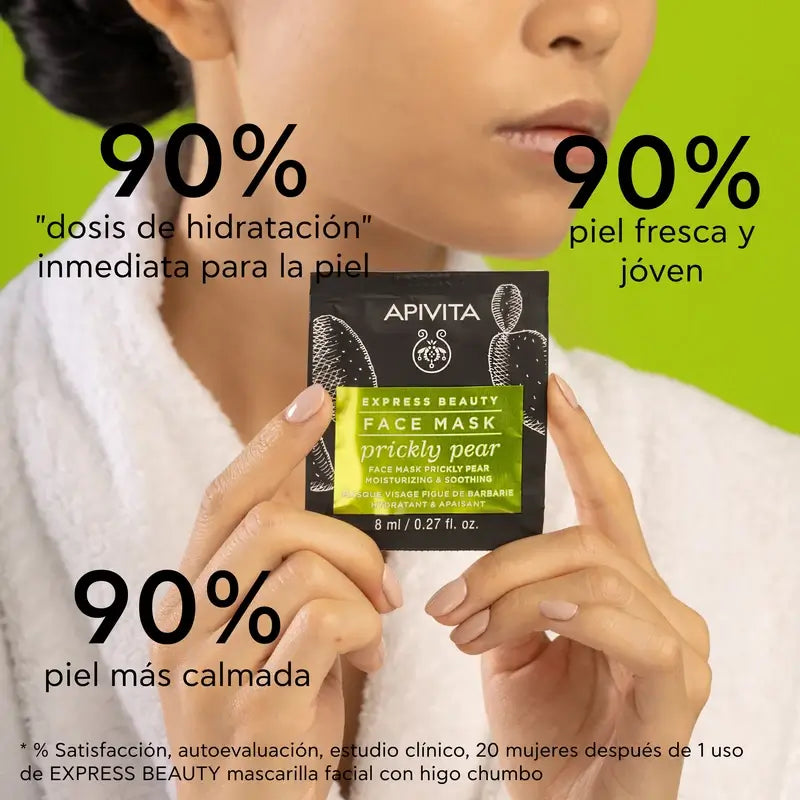 APIVITA Express Beauty Máscara facial hidratante com pera espinhosa