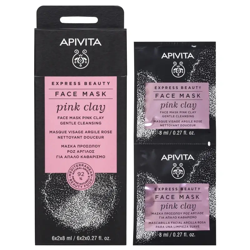 APIVITA Express Beauty Máscara de limpeza suave com argila rosa