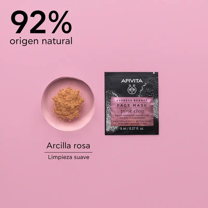 APIVITA Express Beauty Máscara de limpeza suave com argila rosa