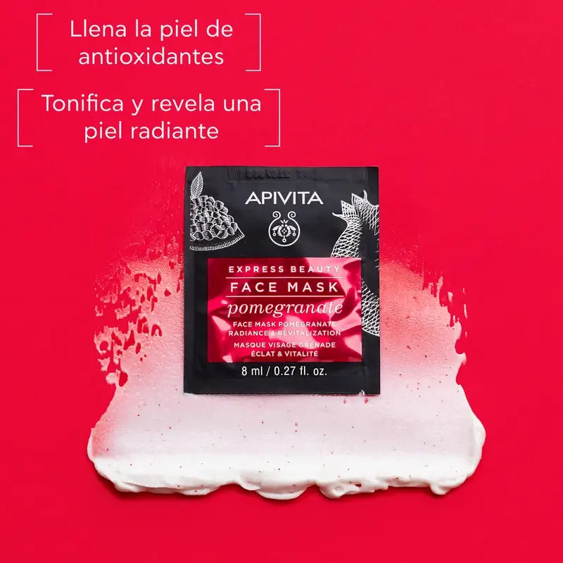 APIVITA Máscara facial iluminadora com romã 2 unidades x 8 ml
