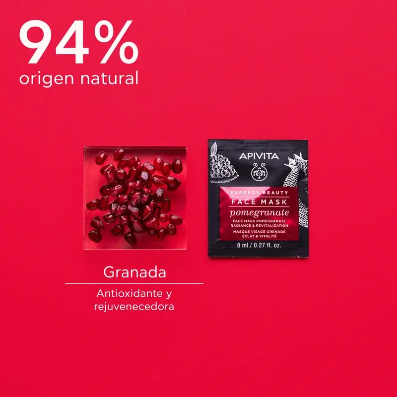 APIVITA Máscara facial iluminadora com romã 2 unidades x 8 ml