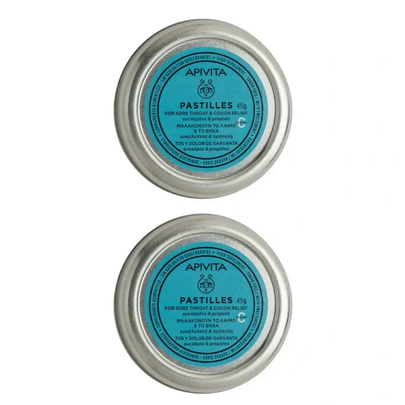 Apivita Eucalyptus & Propolis Lozenges, embalagem de 2