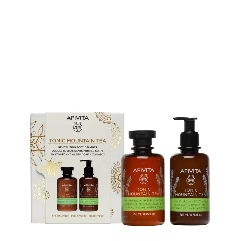 Apivita Promo Gel de Duche Tónico Chá da Montanha, 250Ml + Leite Corporal 200Ml