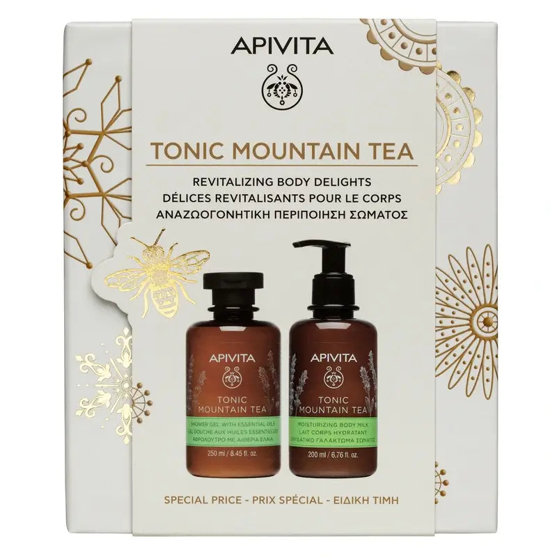 Apivita Promo Gel de Duche Tónico Chá da Montanha, 250Ml + Leite Corporal 200Ml