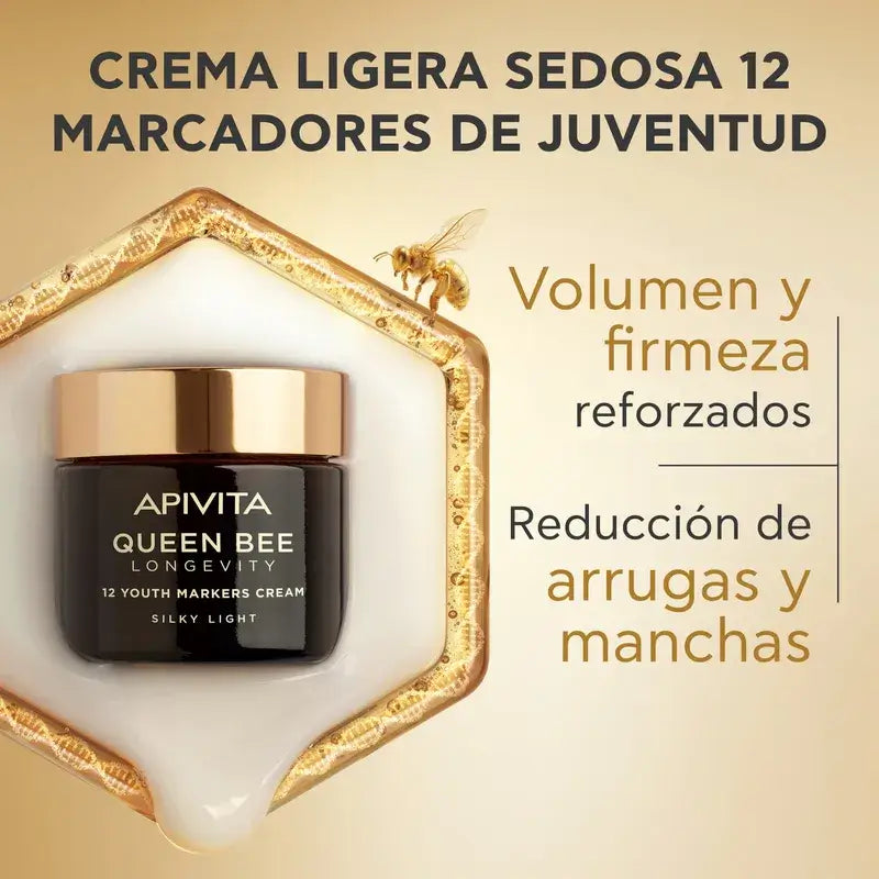 Apivita Queen Bee Longevity Light Cream 12 Marcadores de Juventude, 50 ml