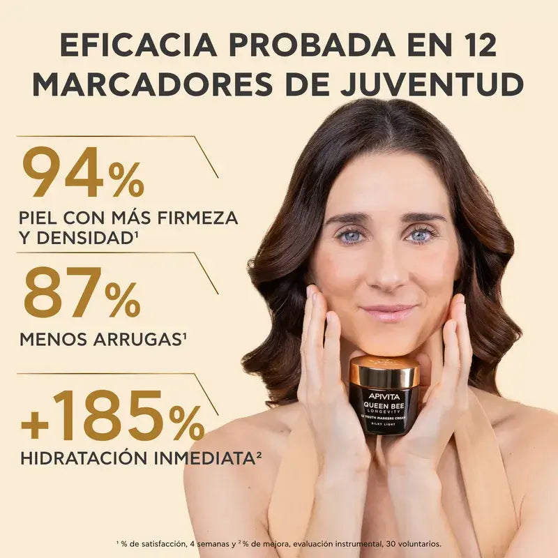 Apivita Queen Bee Longevity Light Cream 12 Marcadores de Juventude, 50 ml