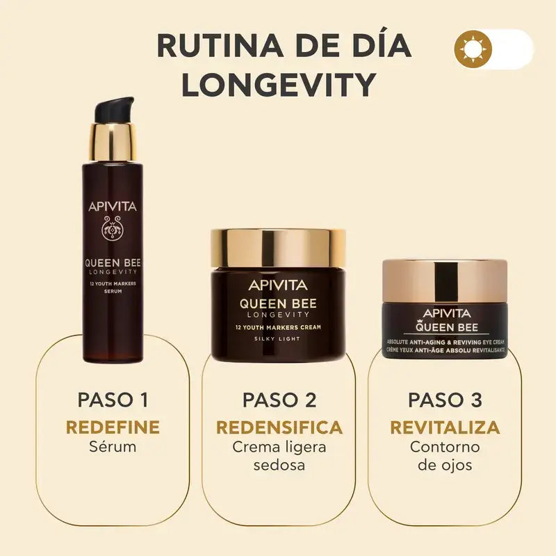 Apivita Queen Bee Longevity Light Cream 12 Marcadores de Juventude, 50 ml