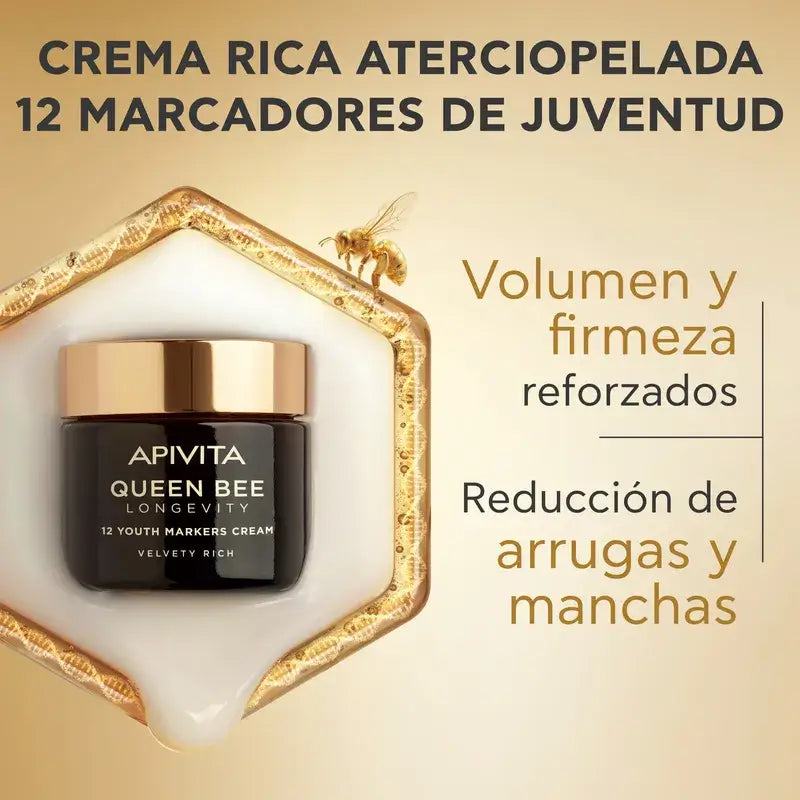 Apivita Queen Bee Longevity Rich Cream 12 Marcadores de Juventude, 50 ml