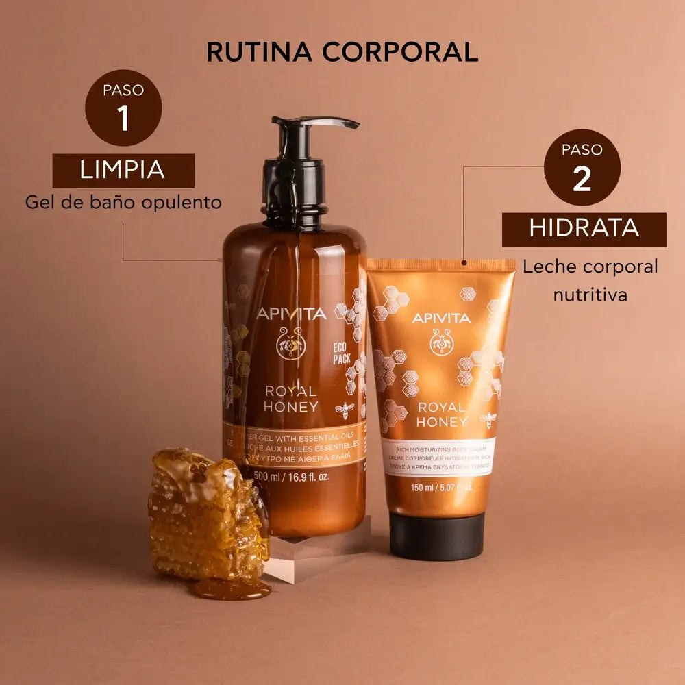 APIVITA Royal Honey Gel de Duche Cremoso com Óleos Essenciais, 500 ml