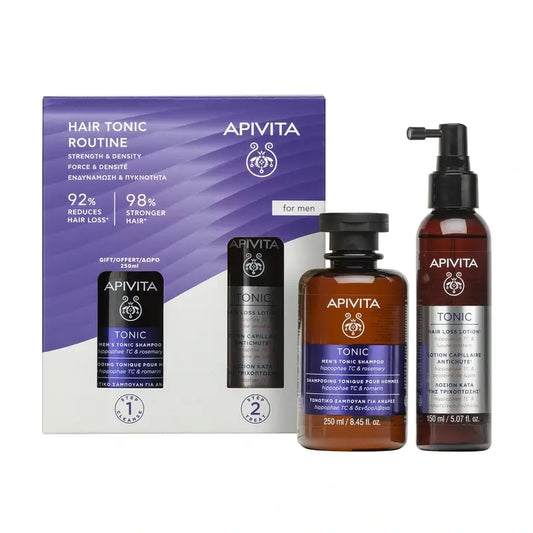 Apivita Tonic Promo Men's Hair Routine Anti-Hair Loss Lotion, 150 Ml + Shampoo Tónico Grátis 250 Ml