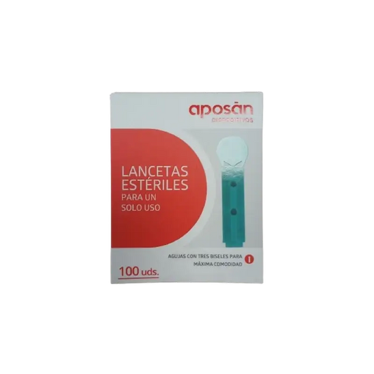 Lancetas esterilizadas de utilização única Aposan, 100 unidades