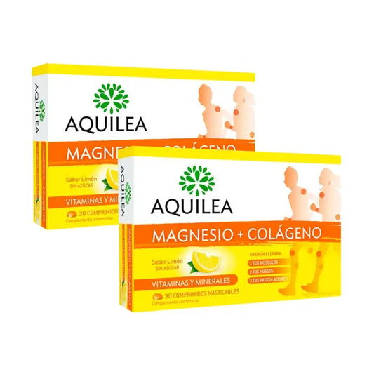 Aquilea Magnésio + Colagénio, 2X30 comprimidos mastigáveis