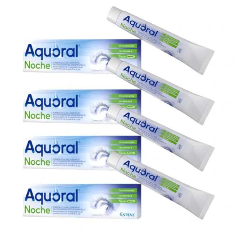 Aquoral Night Pack Pomada Lubrificante para os Olhos, 4 x 5 Gr