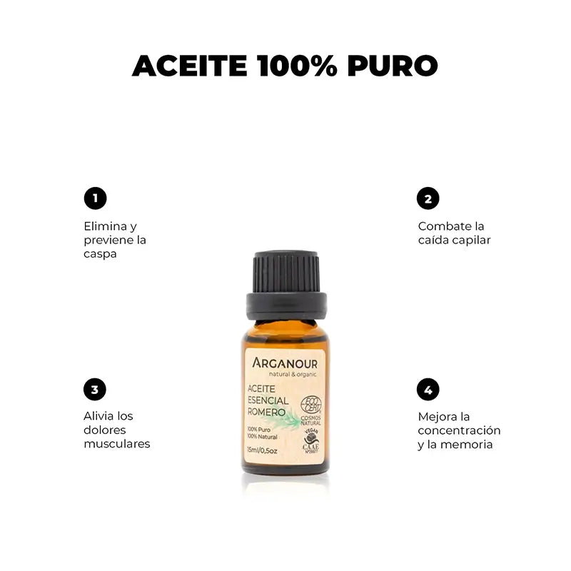 Óleo Essencial de Arganour Óleo Essencial de Alecrim, 15 Ml
