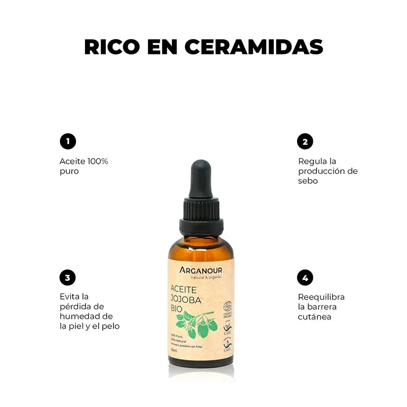 Óleo Vegetal de Arganour Óleo de Jojoba, 50 Ml