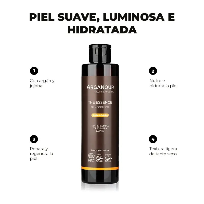 Óleo Corporal de Argão Óleo Corporal Vitaminado The Essence, 200 Ml
