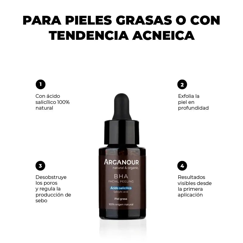 Arganour Facial Bha Peeling Facial com Ácido Salicílico, 30 Ml