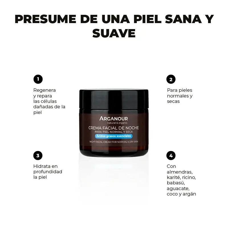 Creme de Noite Anti-Idade Arganour Facial, 50 Ml