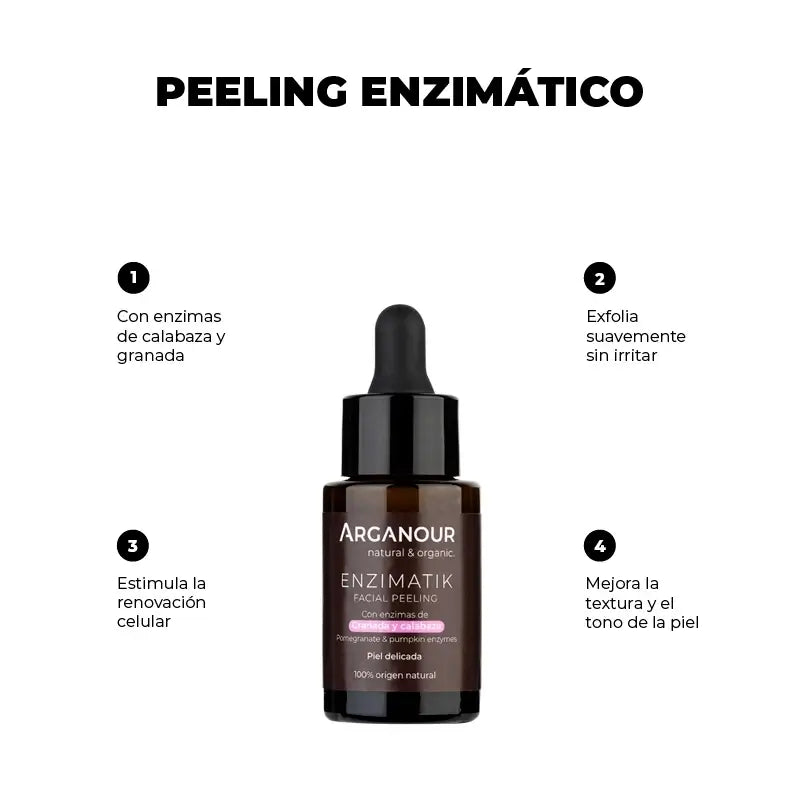 Arganour Facial Enzimatik - Peeling Facial com Enzimas de Romã e Abóbora, 30 Ml