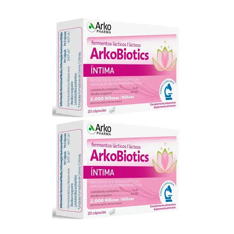 Arkopharma Arkobiotics Intima, embalagem de 2 x 20 cápsulas