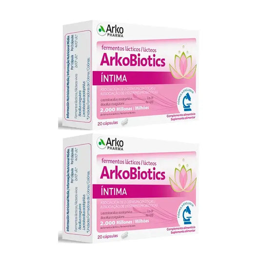 Arkopharma Arkobiotics Intima, embalagem de 2 x 20 cápsulas