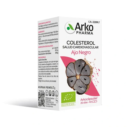 Arkopharma Arkocápsulas Organic Black Garlic, 40 cápsulas
