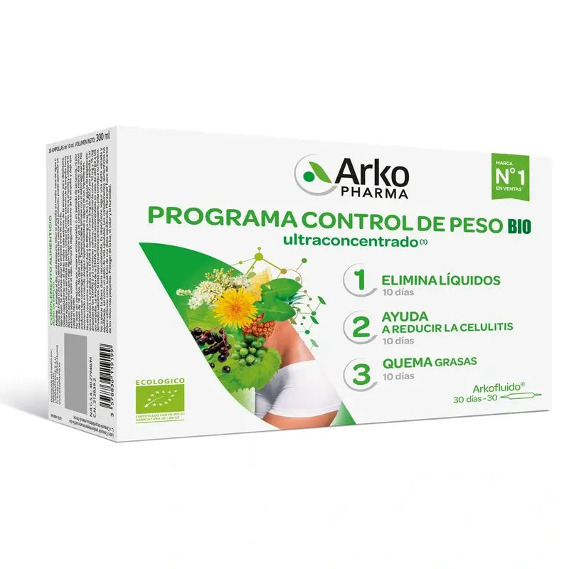 Arkopharma Arkofluido Bio Programa de Controlo do Peso, 30 ampolas