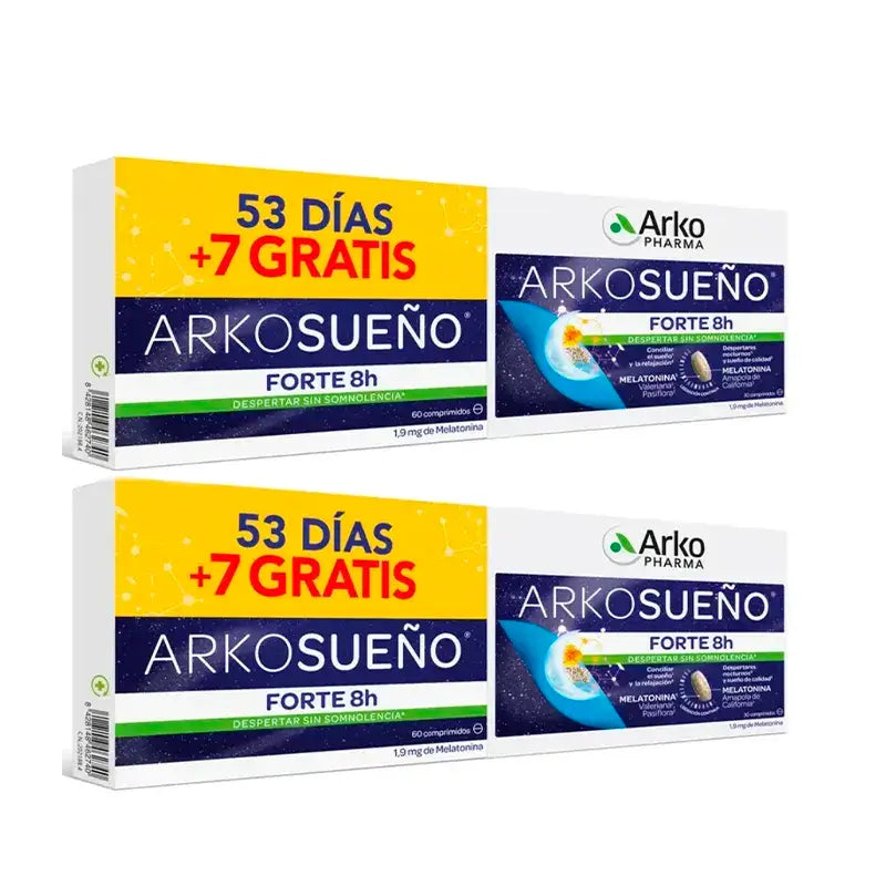Arkopharma Arkosueño Forte 8H Bicapa, Embalagem 2 x 60 Comprimidos